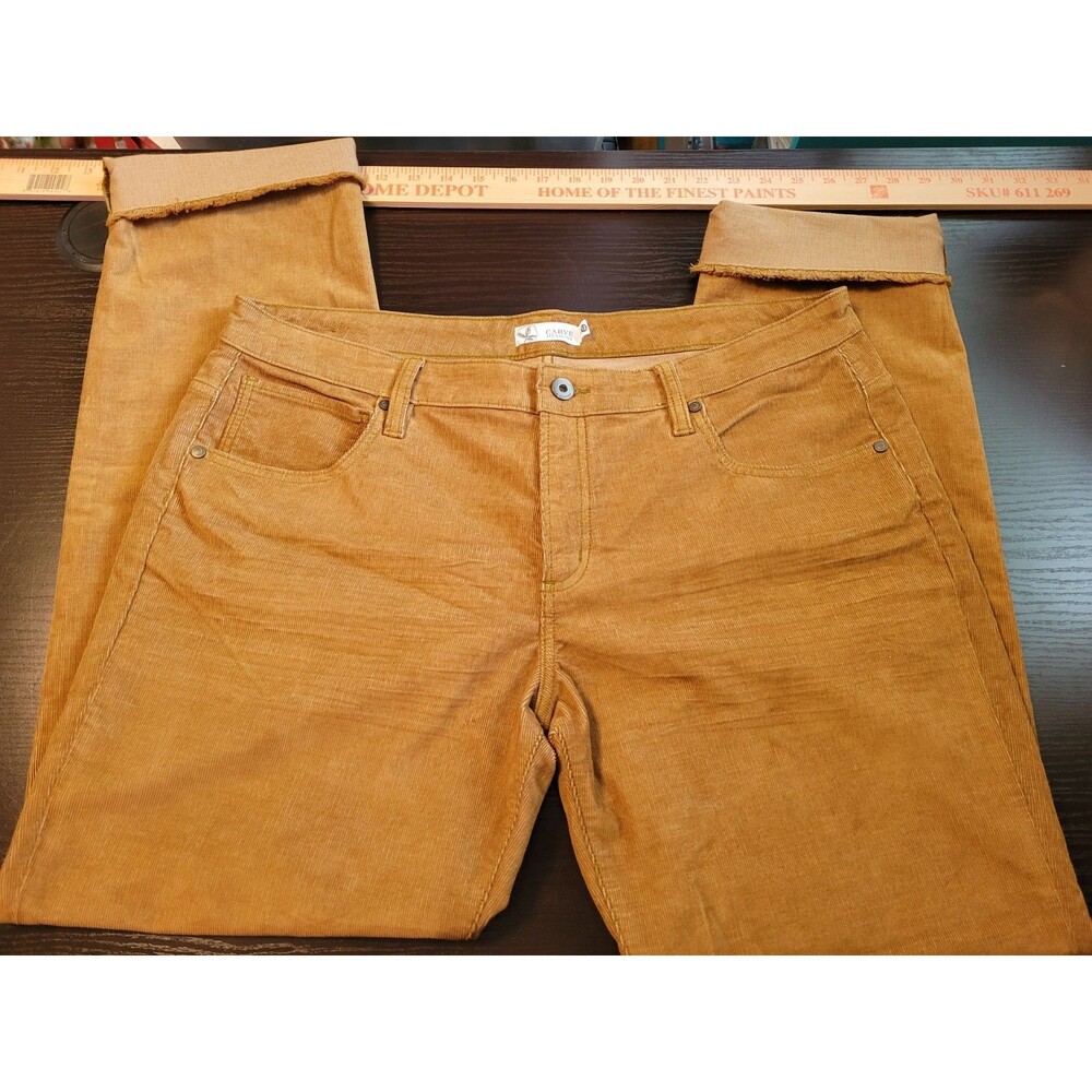 Carve Designs Carson Corduroy Pants Tan Camel Size 12 Frayed Hem Boho